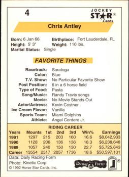 1992 Jockey Star #4 Chris Antley Back